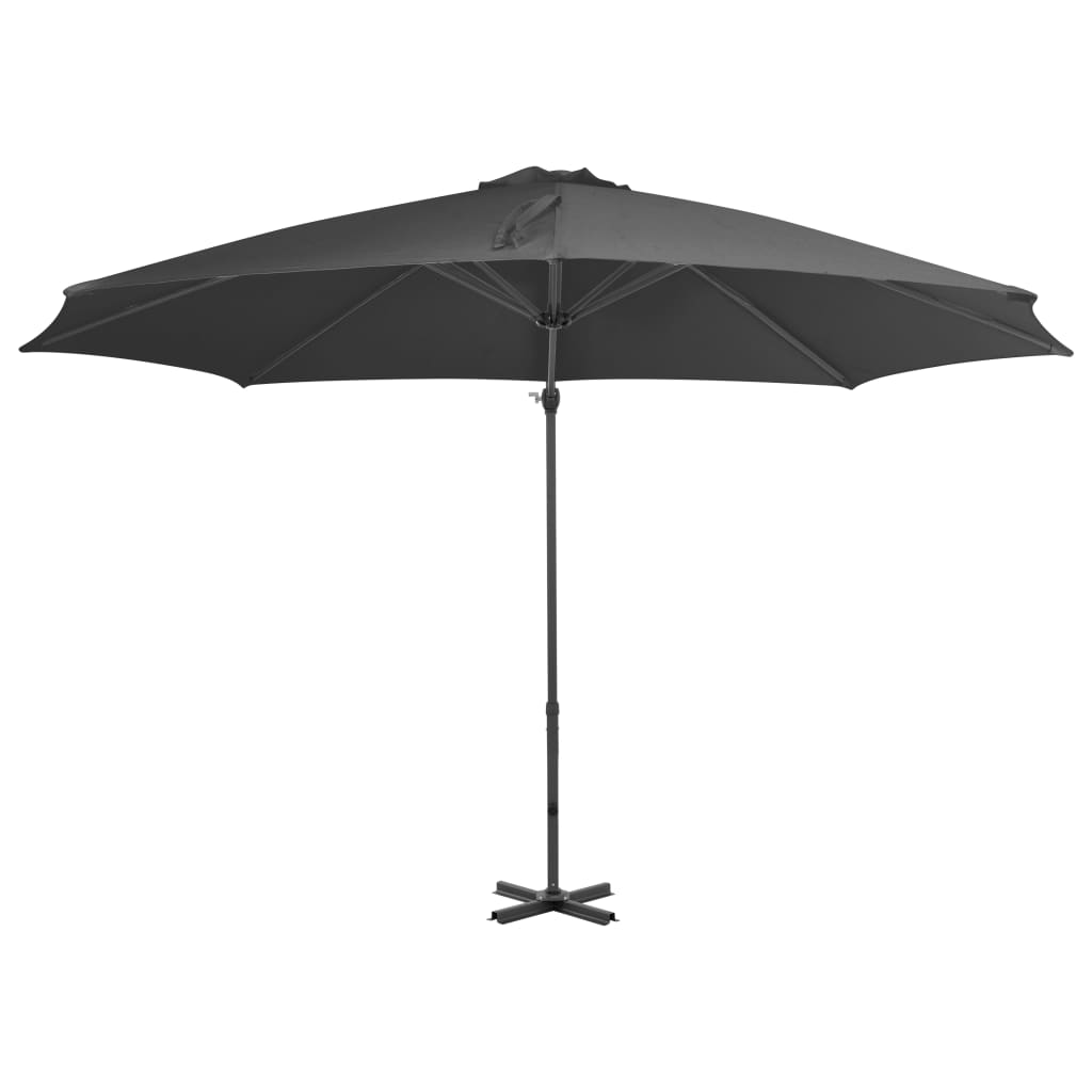 Umbrelă în consolă cu stâlp din aluminiu, antracit, 300 cm