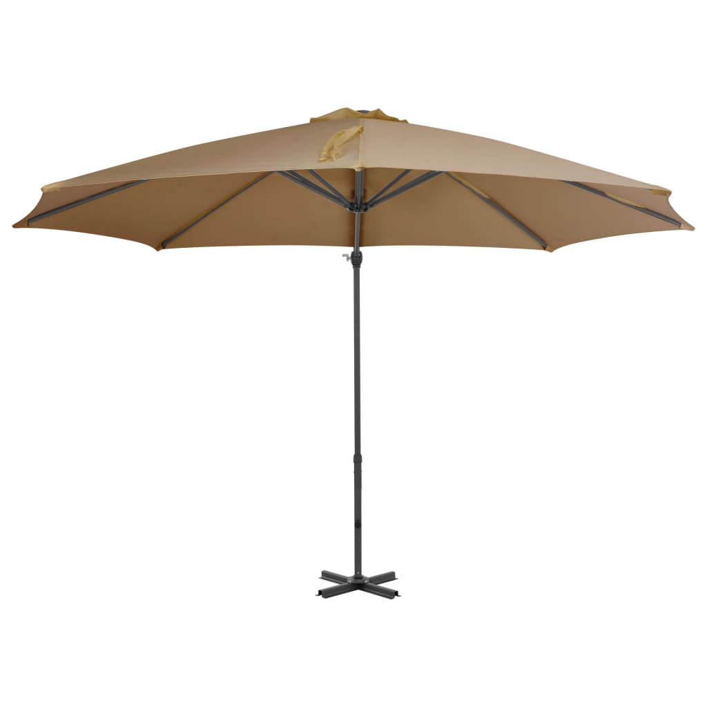 Umbrelă consolă de grădină, stâlp din aluminiu, taupe, 300 cm