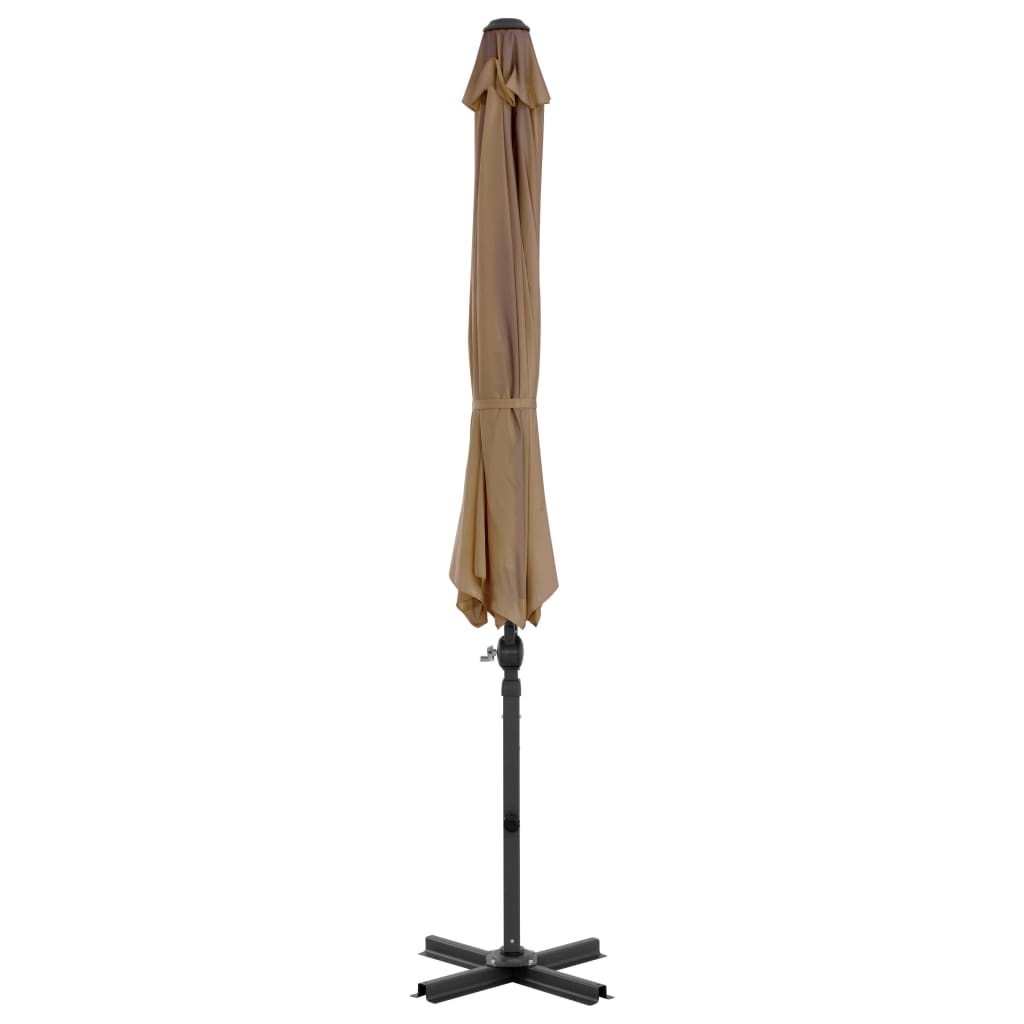 Umbrelă consolă de grădină, stâlp din aluminiu, taupe, 300 cm