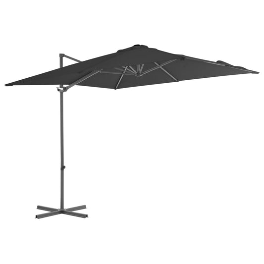 Umbrelă în consolă cu stâlp din oțel, antracit, 250x250 cm
