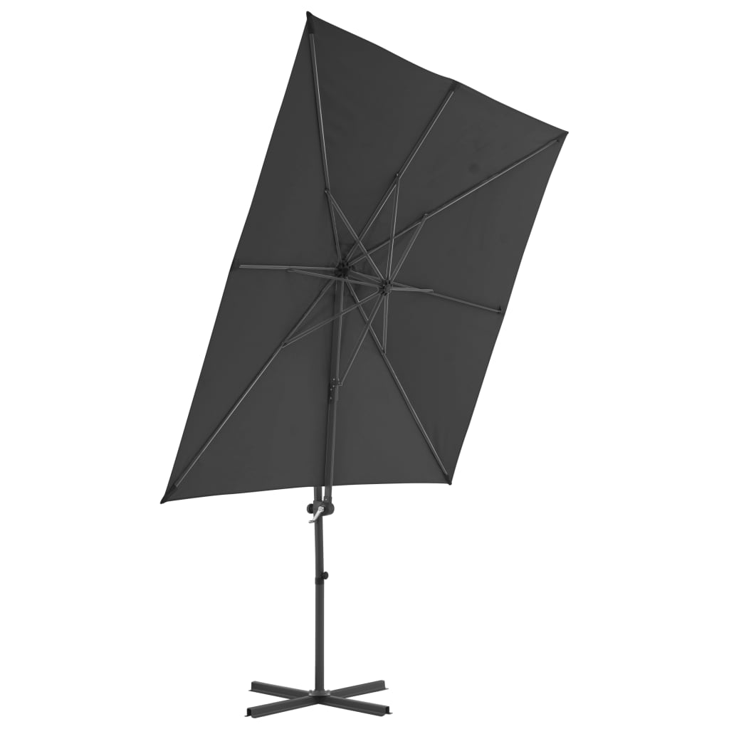 Umbrelă în consolă cu stâlp din oțel, antracit, 250x250 cm