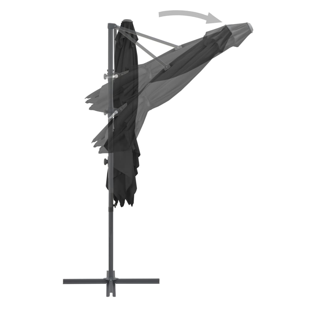 Umbrelă în consolă cu stâlp din oțel, antracit, 250x250 cm