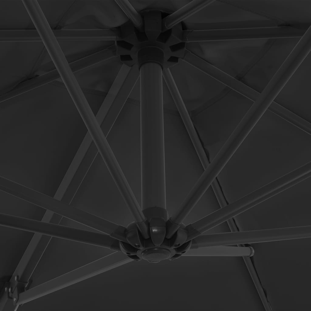 Umbrelă în consolă cu stâlp din oțel, antracit, 250x250 cm