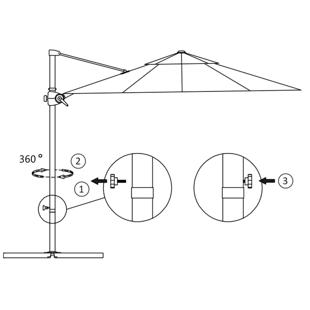 Umbrelă în consolă cu stâlp din oțel, taupe, 250x250 cm
