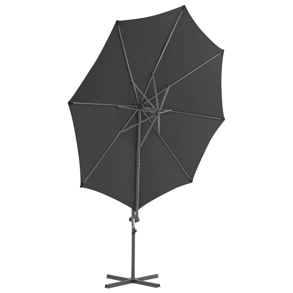 Umbrelă în consolă cu stâlp din oțel, antracit, 300 cm