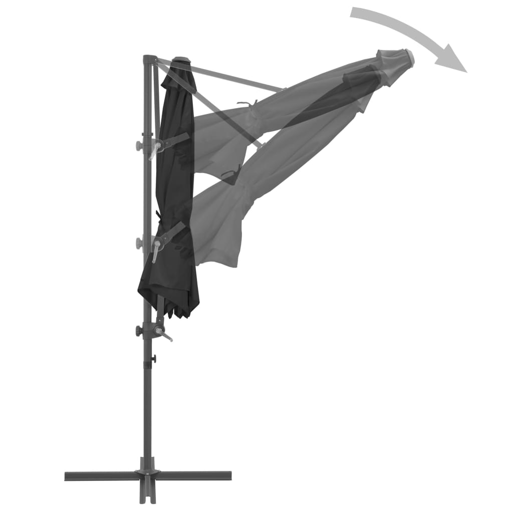 Umbrelă în consolă cu stâlp din oțel, antracit, 300 cm