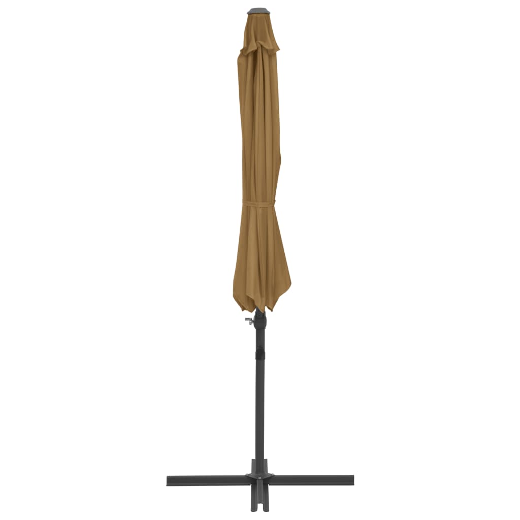 Umbrelă consolă de grădină, stâlp din oțel, taupe, 300 cm