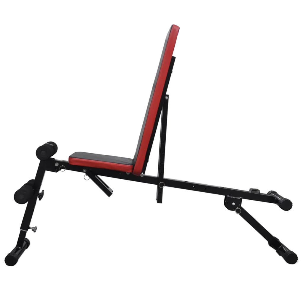 Adjustable bench for abs with 60.5 kg barbell/dumbbell set