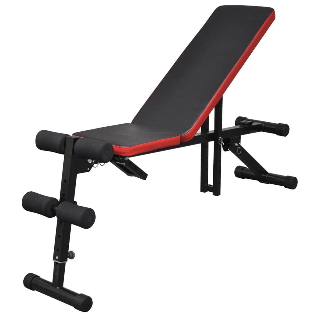 Adjustable sit-up bench with dumbbell set 30.5 kg