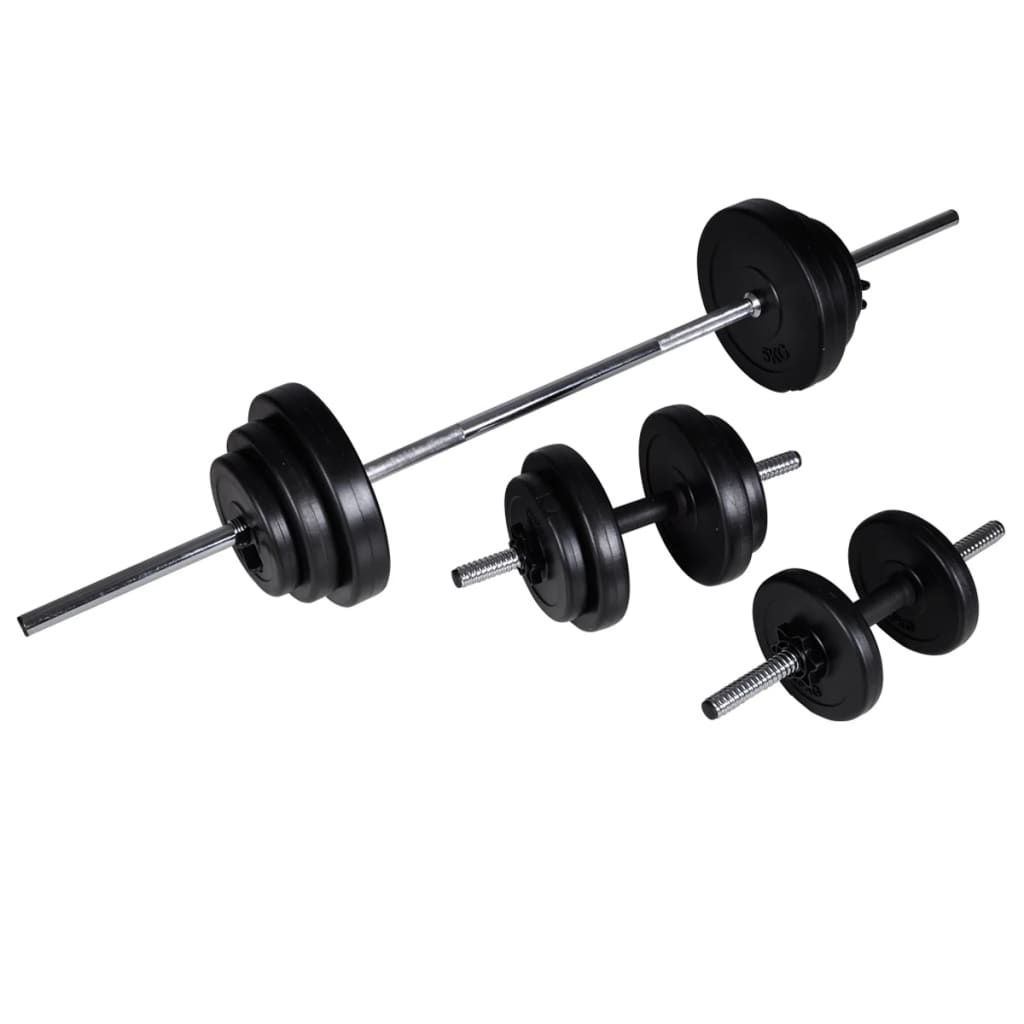 Adjustable sit-up bench with dumbbell set 30.5 kg