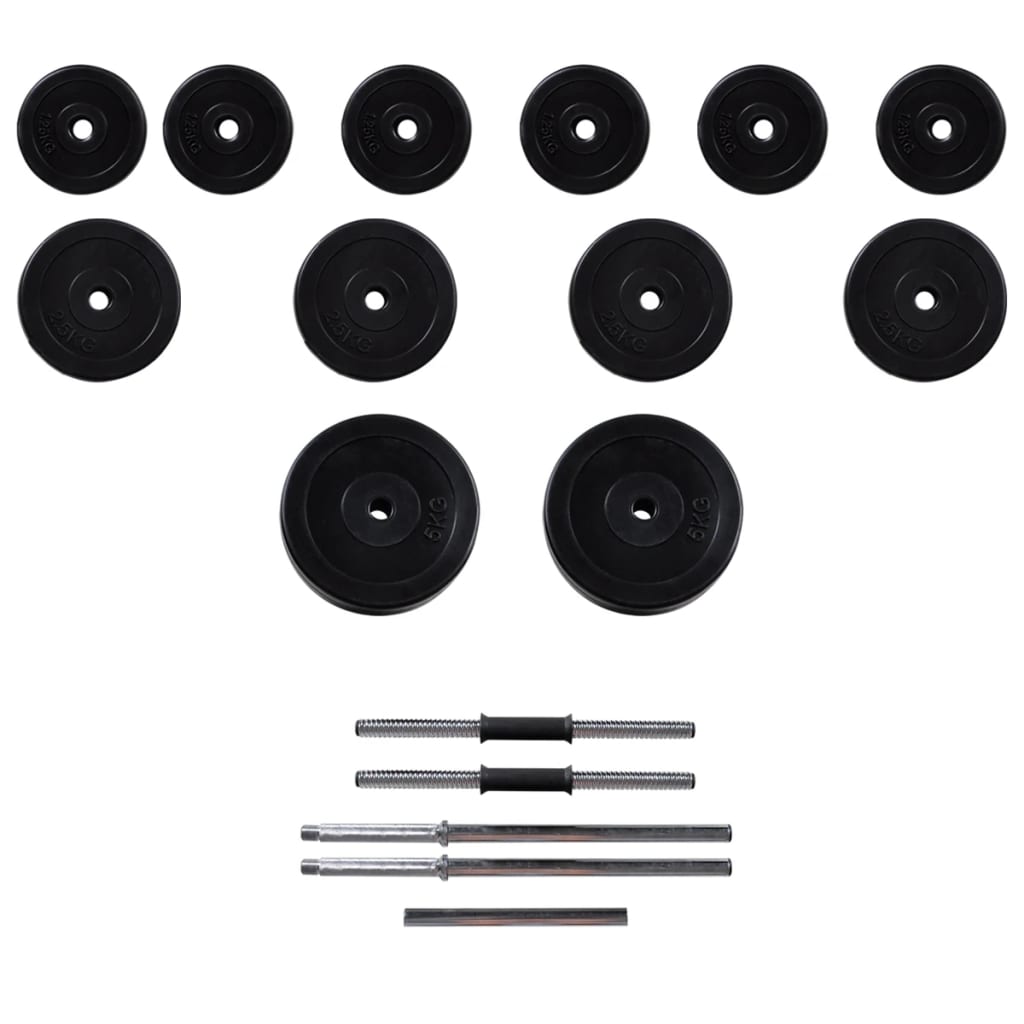 Adjustable sit-up bench with dumbbell set 30.5 kg