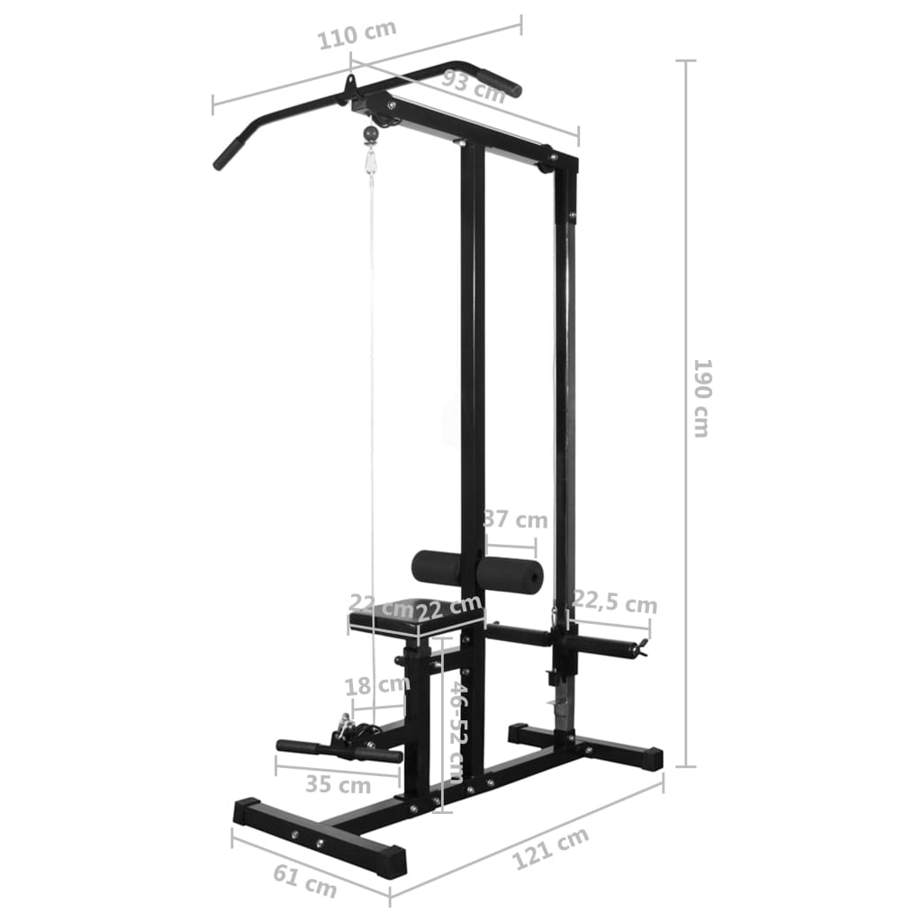Strength tower with set of barbells and dumbbells 60.5 kg