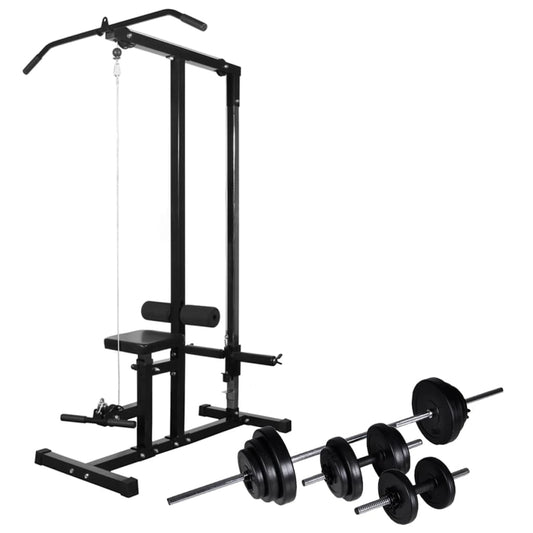 Strength tower with set of barbells &amp; dumbbells 30.5 kg