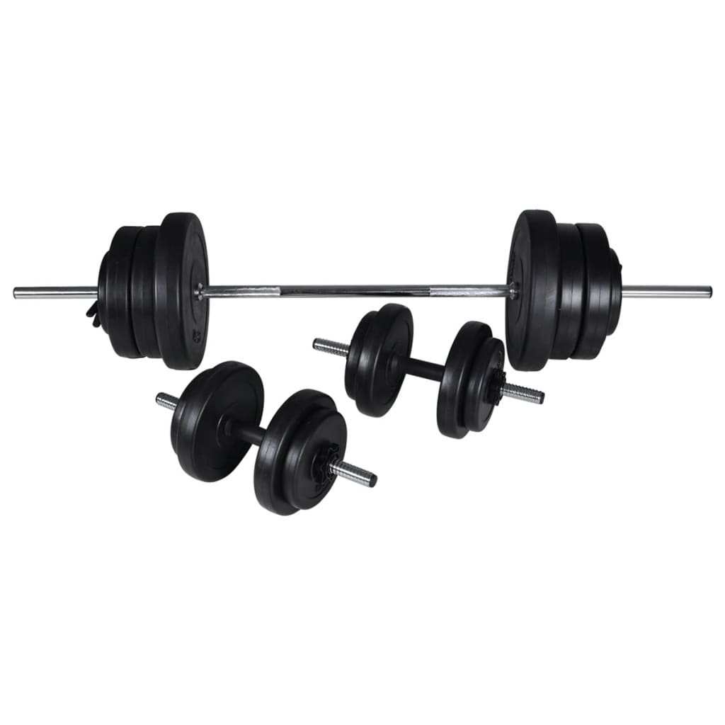 Rastel weight training bench, barbell/dumbbell set, 60.5kg