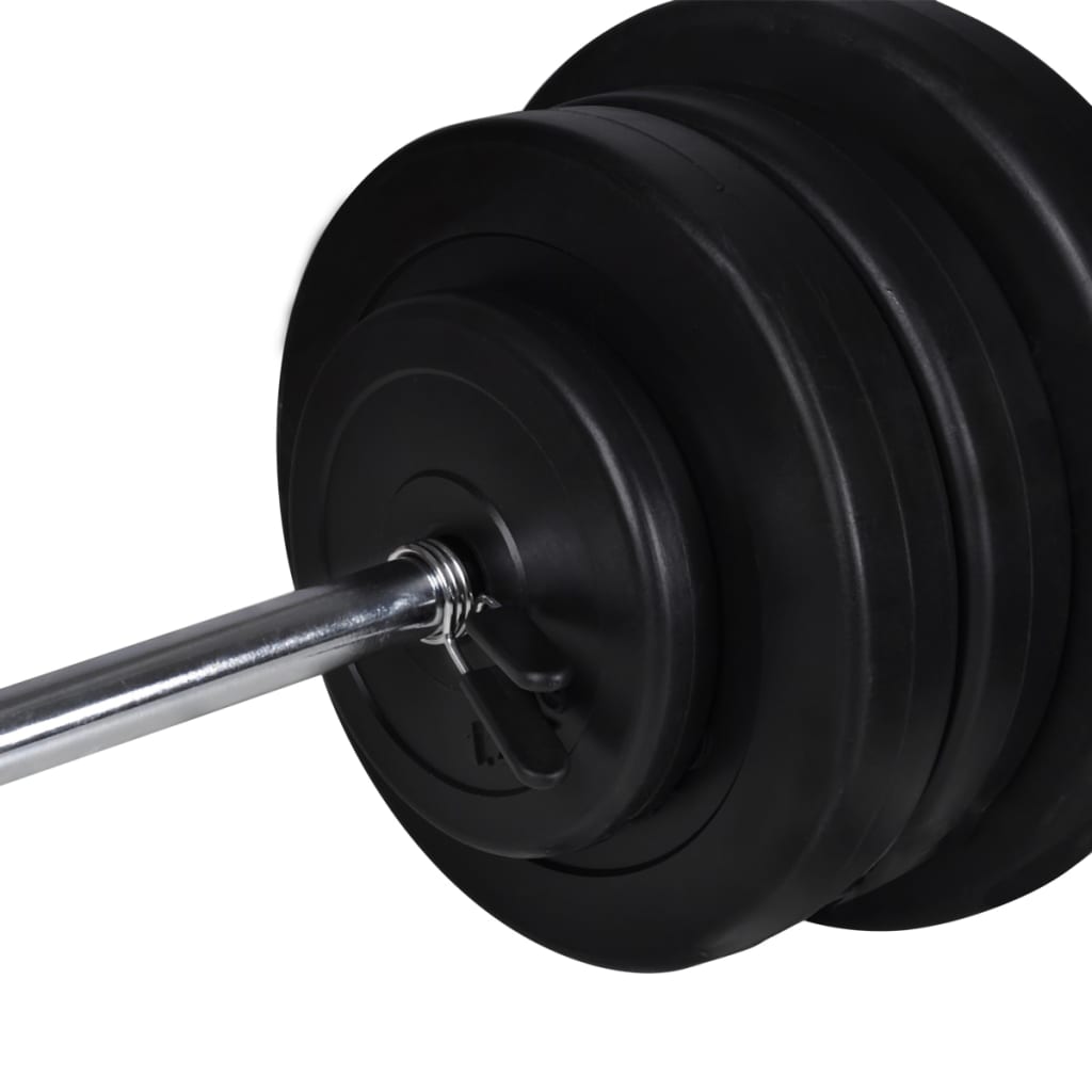 Rastel weight training bench, barbell/dumbbell set, 60.5kg