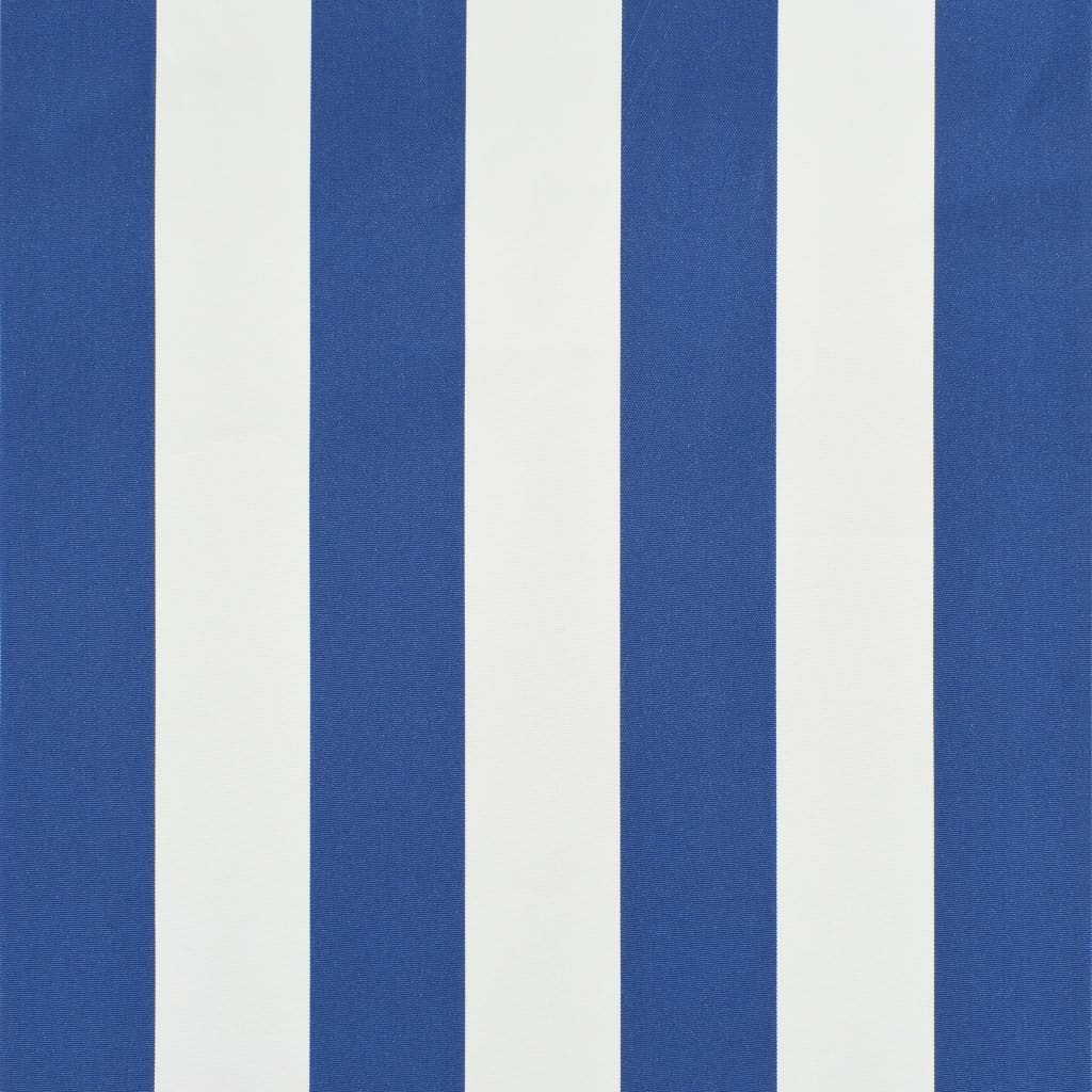 Copertină retractabilă, albastru și alb, 400 x 150 cm