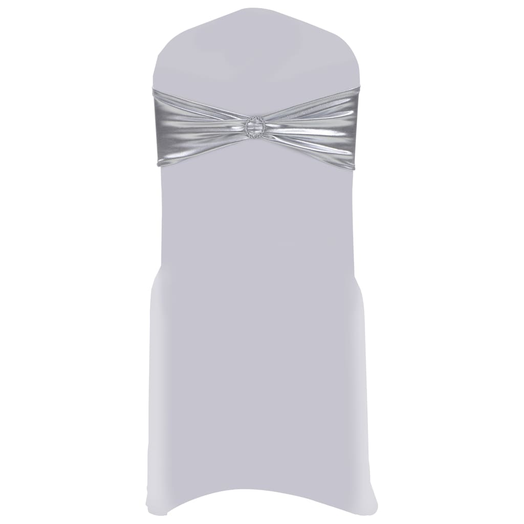 25pcs Elastic Seat Belt Diamond Buckle Silver