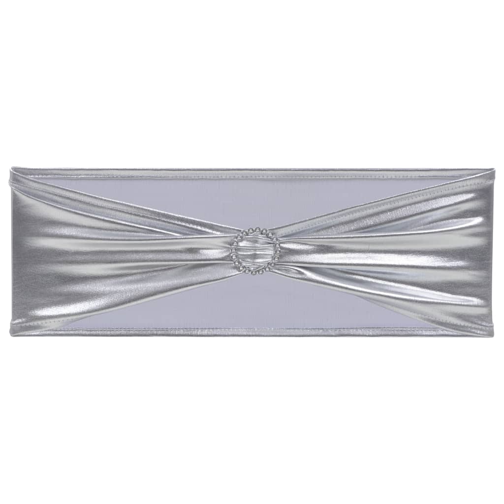 25pcs Elastic Seat Belt Diamond Buckle Silver
