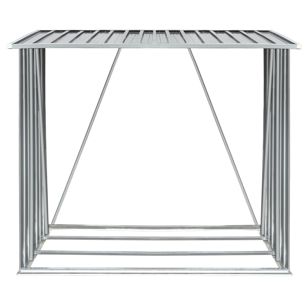 Șopron depozitare lemne, oțel galvanizat, 163x83x154 cm, gri