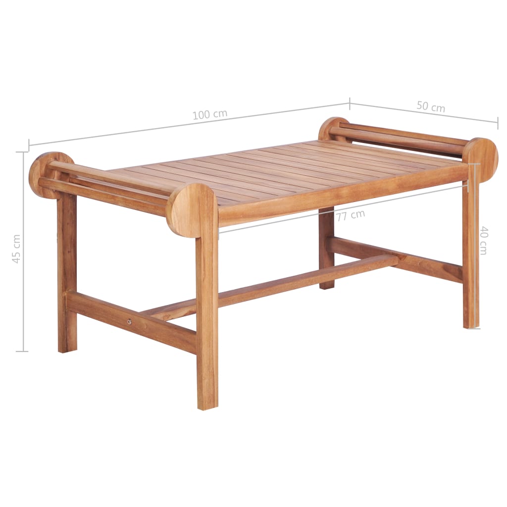 Coffee table, 100 x 50 x 45 cm, solid teak wood