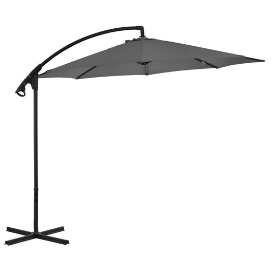 Umbrelă în consolă cu stâlp din oțel, antracit, 300 cm