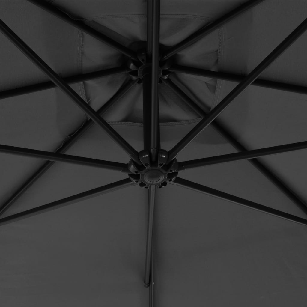 Umbrelă în consolă cu stâlp din oțel, antracit, 300 cm