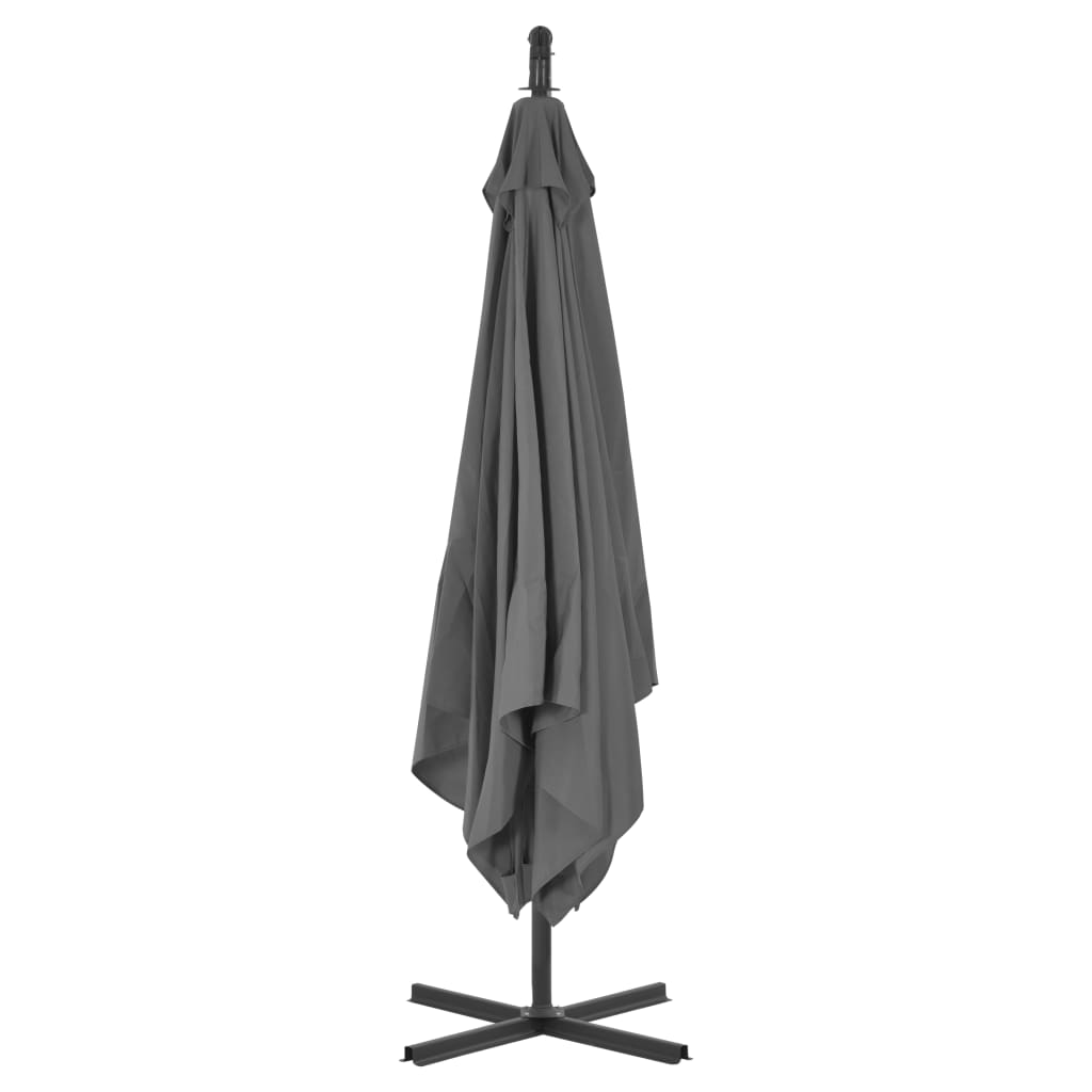 Umbrelă în consolă cu stâlp din oțel, antracit, 250x250 cm