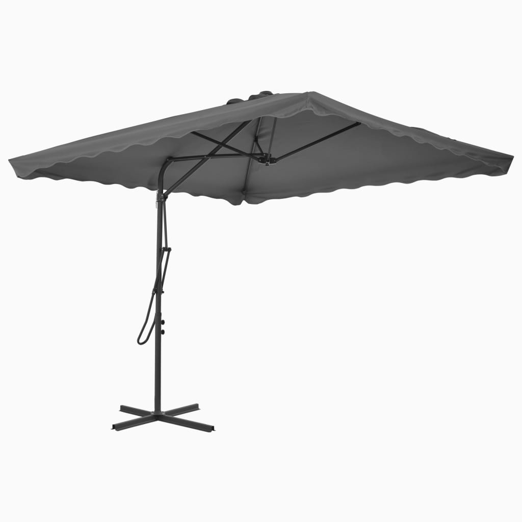 Umbrelă soare de exterior, stâlp din oțel, antracit, 250x250 cm
