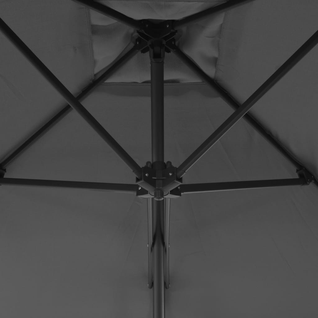 Umbrelă soare de exterior, stâlp din oțel, antracit, 250x250 cm