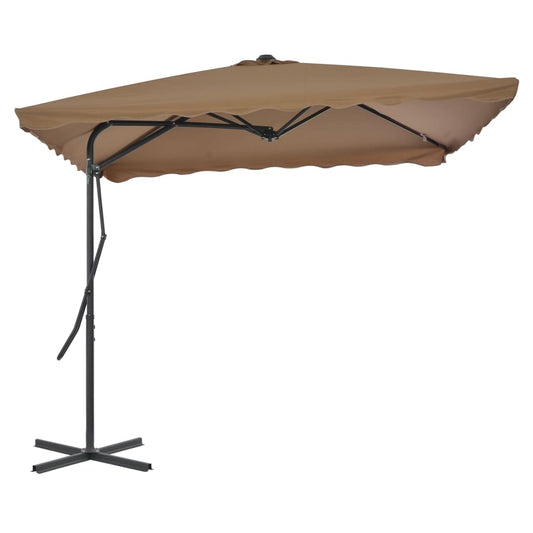 Umbrelă soare de exterior, stâlp oțel, gri taupe, 250 x 250 cm