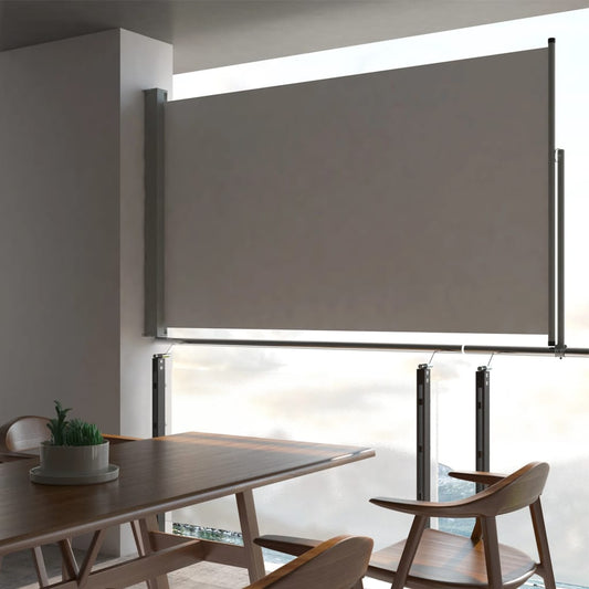 Copertină laterală retractabilă de terasă, gri, 140 x 300 cm