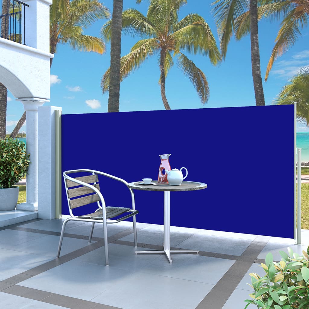 Copertină laterală retractabilă, albastru, 140x300 cm