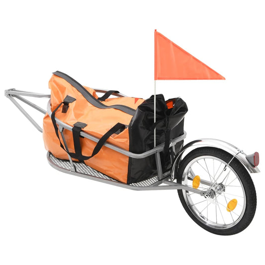 Baggage bike trailer, orange and black