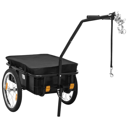Bicycle trailer/handcart, black, 155x60x83 cm, steel