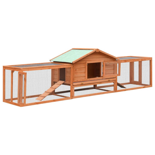 Rabbit cage, 310x70x87 cm, solid pine &amp; fir wood
