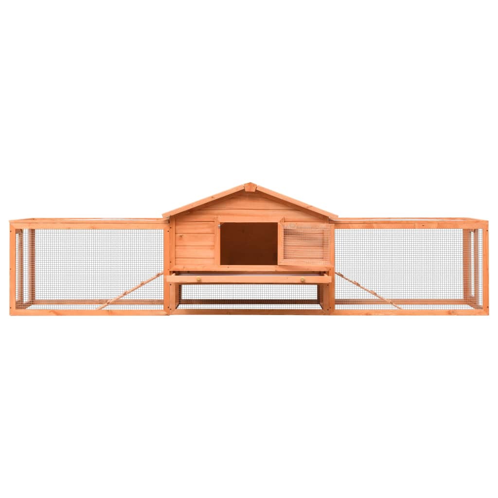 Rabbit cage, 310x70x87 cm, solid pine &amp; fir wood
