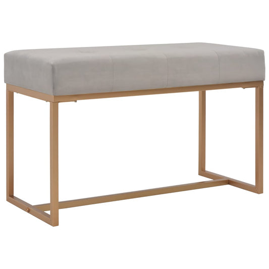 Bench, gray, 80 cm, velvet