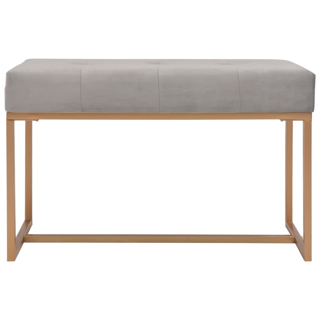 Bench, gray, 80 cm, velvet