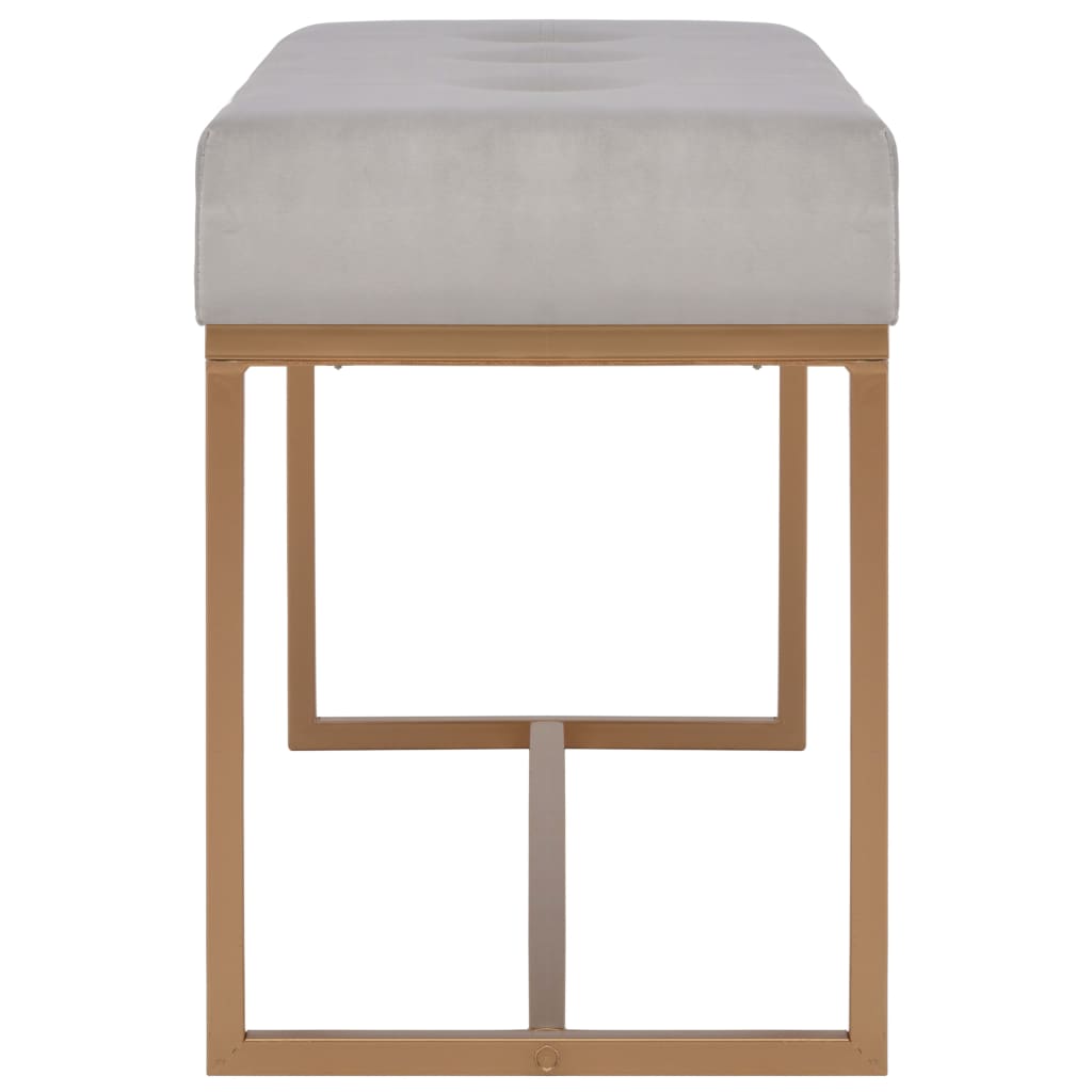 Bench, gray, 80 cm, velvet