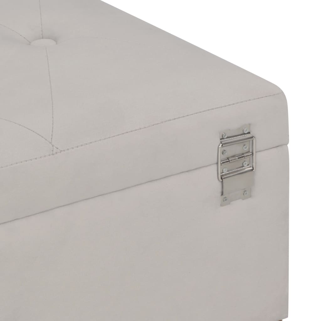Bench with a gray storage compartment 105 cm velvet
