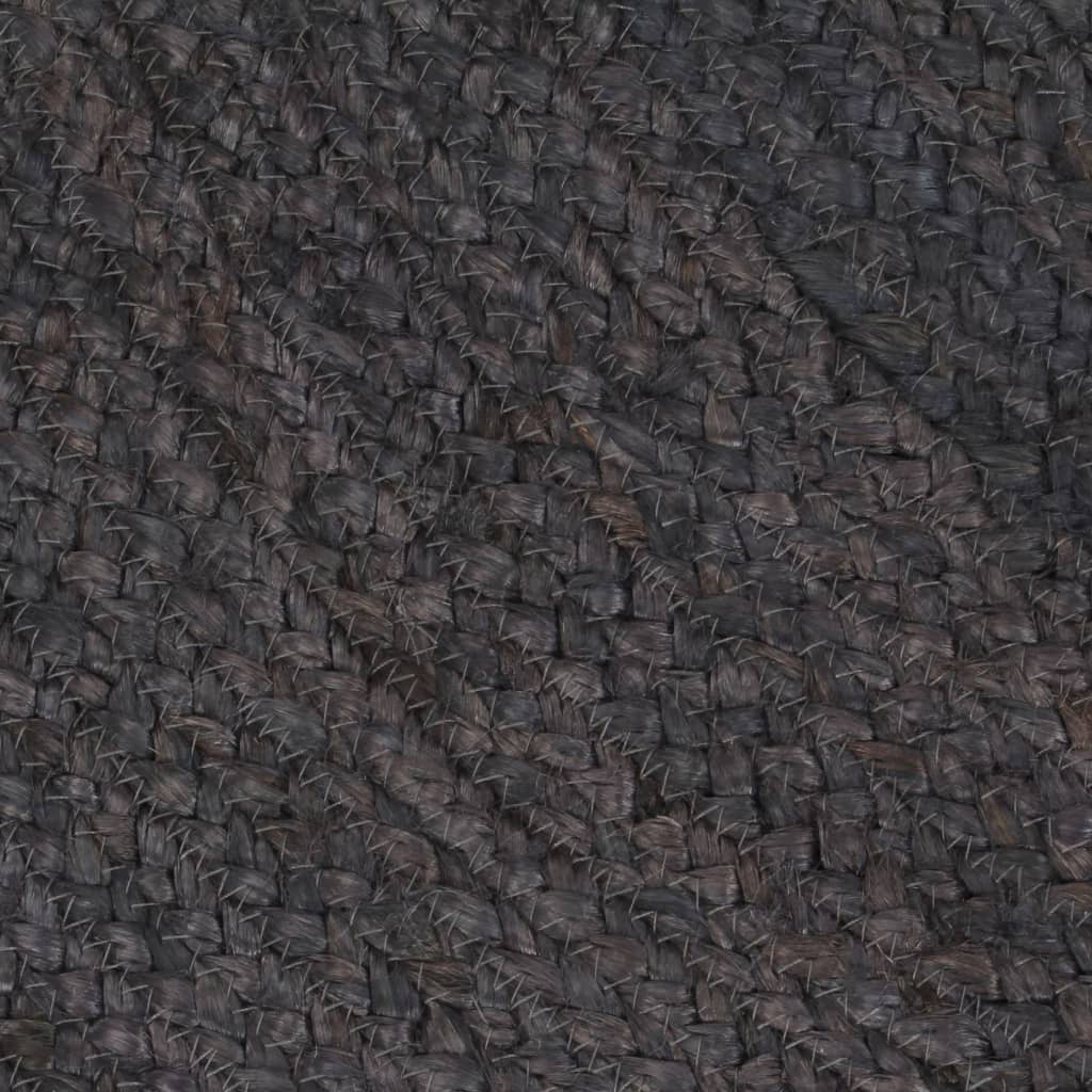 Handmade rug, dark grey, 150 cm, jute, round