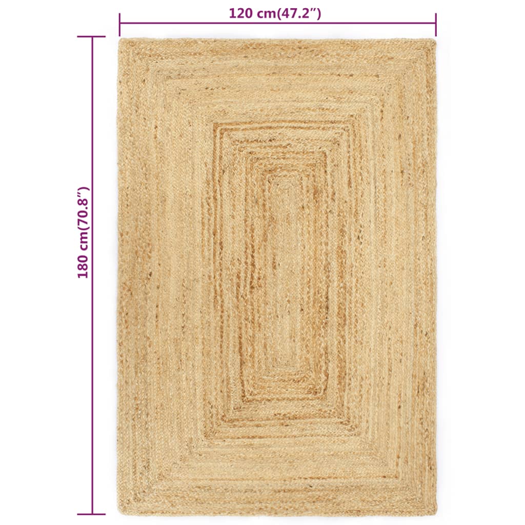 Handmade rug, natural, 120 x 180 cm, jute