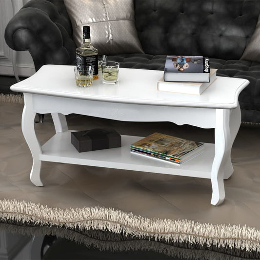 Coffee table with 2 levels, MDF, white