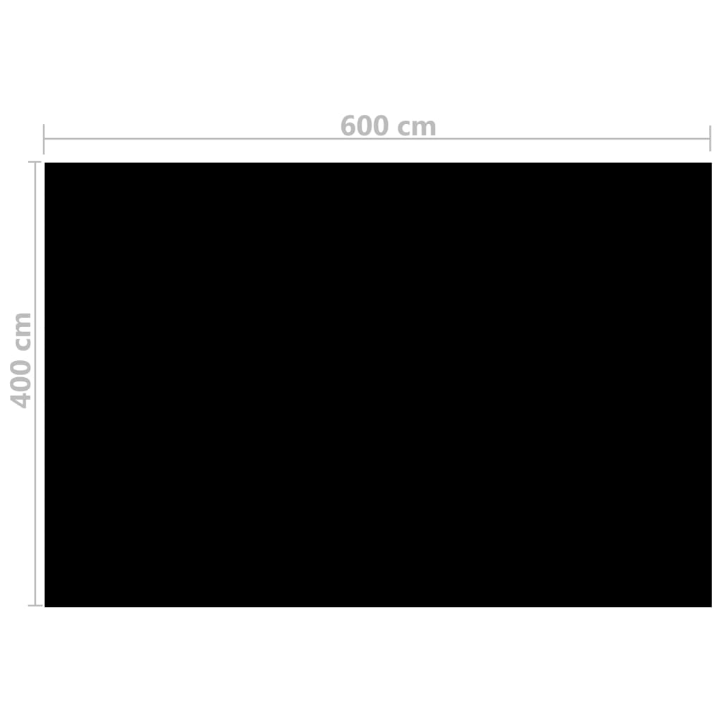 Square solar foil for pool water heating 6 x 4 m, Black