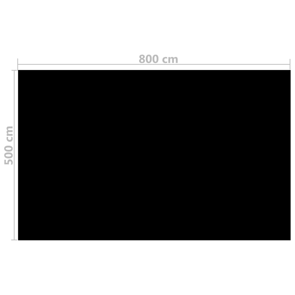 Solar pool cover, black, 8x5 m, PE, rectangular, floating