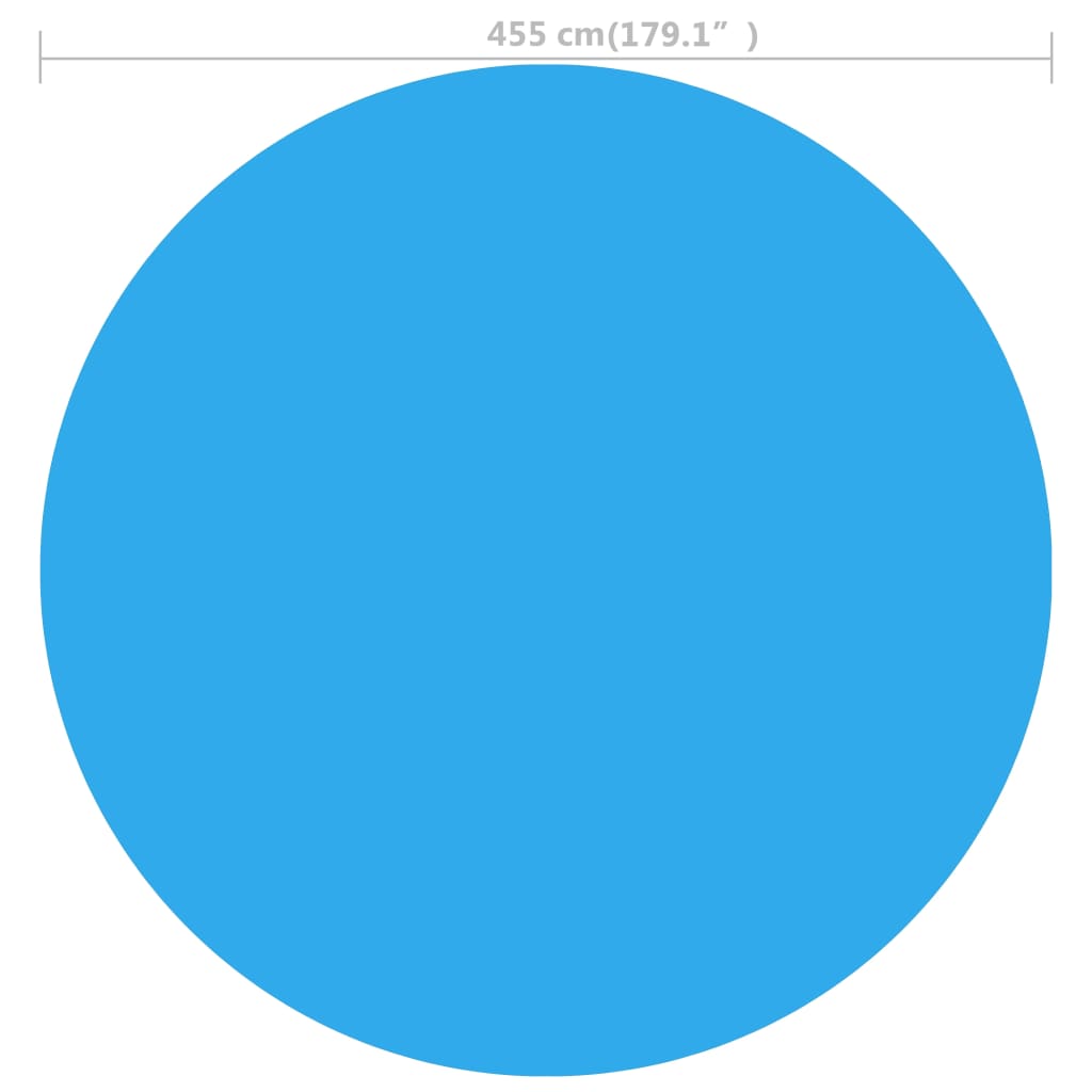Floating pool solar foil, round, PE, 455 cm, blue