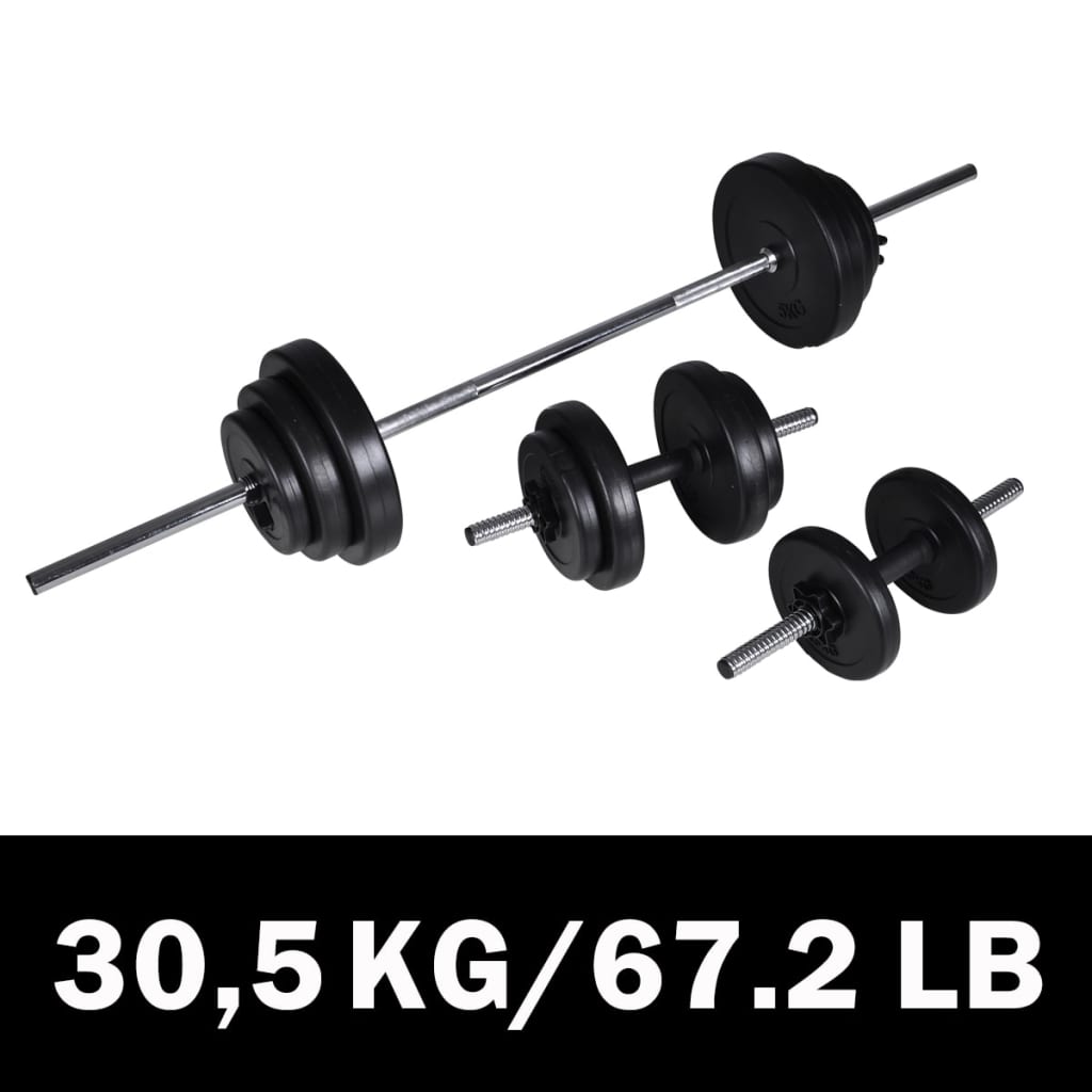 Dumbbell set and 2 dumbbells 30.5 kg