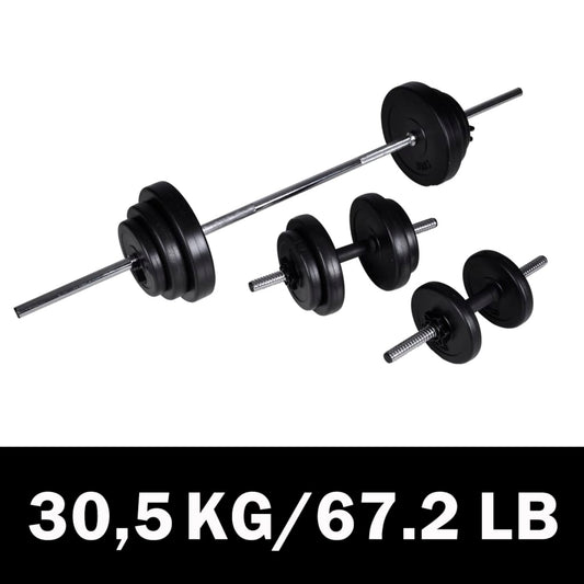 Dumbbell set and 2 dumbbells 30.5 kg