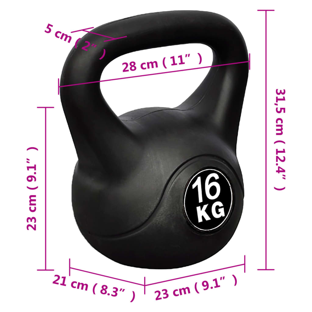 Ball type weight with Kettlebell handle 16 kg