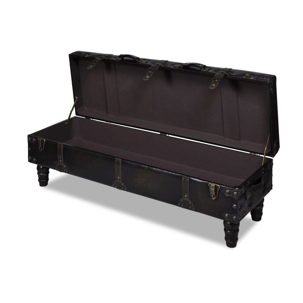 Long storage bench, brown